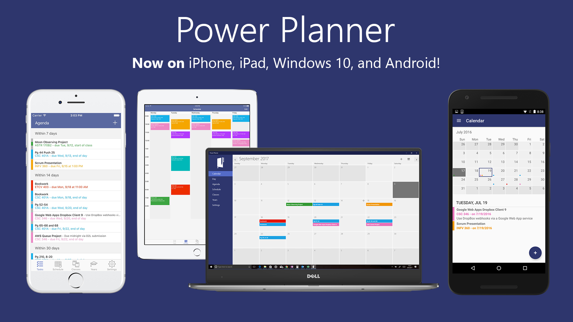 Ứng dụng lên kế hoạch học tập Power Planner